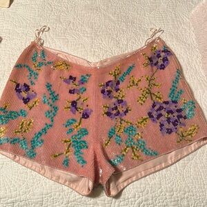 Vintage Escada Sequin Silk Shorts